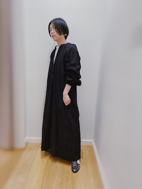 「黒ワンピ」｜「アイテム（その他）」を使った、ma---riさん（レディース・151cm）の春コーディネート