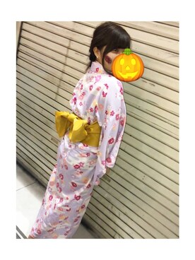 「ハロウィン」｜「アイテム（浴衣）」を使った、hasumarin☺︎さん（レディース・152cm）の秋コーディネート