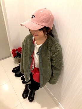 「KANGOL（カンゴール）のアイテム（スウェット）」を使った、HRMさん（キッズ・120cm）の冬コーディネート