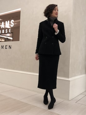 「スエードシューズ」｜「アイテム（パンプス）」を使った、Tomoko.Kさん（レディース・163cm）の冬コーディネート