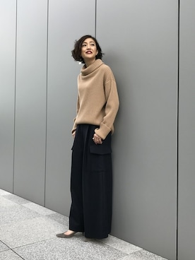 「アイテム（ピアス（片耳用））」を使った、Tomoko.Kさん（レディース・163cm）の冬コーディネート