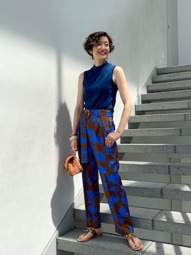 「アイテム（バッグ、オレンジ系）」を使った、Tomoko.Kさん（レディース・163cm）の夏コーディネート