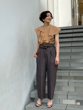 「EFFE BEAMS（エッフェビームス）のアイテム（パンツ）」を使った、Tomoko.Kさん（レディース・163cm）の夏コーディネート