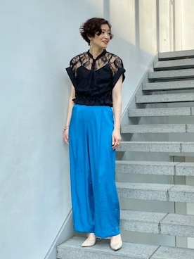 「EFFE BEAMS（エッフェビームス）のアイテム（パンツ）」を使った、Tomoko.Kさん（レディース・163cm）の夏コーディネート