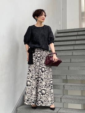 「EFFE BEAMS（エッフェビームス）のアイテム（パンツ）」を使った、Tomoko.Kさん（レディース・163cm）の秋コーディネート