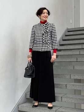 「EFFE BEAMS（エッフェビームス）のアイテム（パンツ）」を使った、Tomoko.Kさん（レディース・163cm）の秋コーディネート