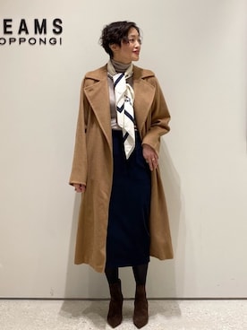 「アイテム（トップス、ベージュ系）」を使った、Tomoko.Kさん（レディース・163cm）の冬コーディネート