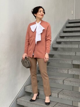 「EFFE BEAMS（エッフェビームス）のアイテム（パンツ）」を使った、Tomoko.Kさん（レディース・163cm）の冬コーディネート
