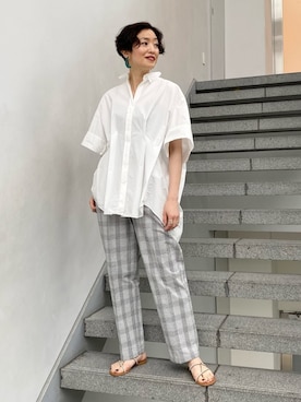 「アイテム（ピアス（両耳用））」を使った、Tomoko.Kさん（レディース・163cm・40代）の夏コーディネート