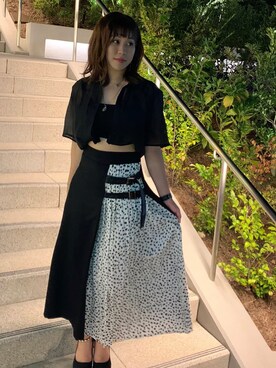 「忘れたのアイテム（スカート、ブラック系）」を使った、kozuecさん（レディース・160cm）の春コーディネート
