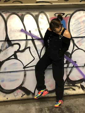 「古着のアイテム（トップス、ブラック系）」を使った、kozuecさん（レディース・160cm）の春コーディネート