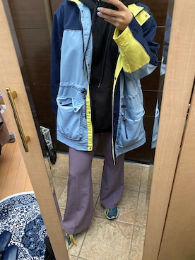 「GU（ジーユー）のアイテム（パンツ、パープル系）」を使った、kozuecさん（レディース・160cm）の春コーディネート