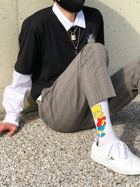 「RIPNDIP（リップンディップ）のアイテム（トップス）」を使った、たいさん（メンズ・172cm）の夏コーディネート