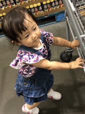 「アイテム（サロペット/オーバーオール）」を使った、saeraさん（キッズ・90cm）の夏コーディネート