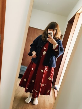 「yuni」｜「アイテム（ノーカラージャケット）」を使った、maruさん（レディース・150cm）の春コーディネート