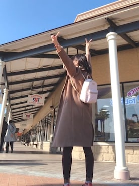「FUN（ファン）のアイテム（チェスターコート）」を使った、ノッポすみちゃ「Over165↑」さん（レディース・171cm）の冬コーディネート