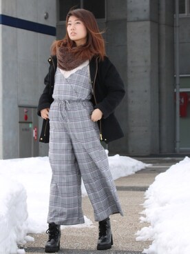 「NICE CLAUP（ナイスクラップ）のアイテム（ブーティ）」を使った、みさん（レディース・159cm）の冬コーディネート