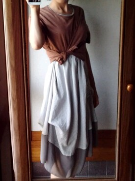 「部屋着」｜「アイテム（ワンピース/ドレス）」を使った、仮名子さん（レディース・166cm）の秋コーディネート