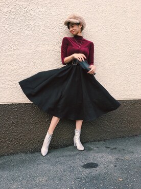「アイテム（ブーツ、シルバー系）」を使った、みぞきょ♡さん（レディース・162cm）の秋コーディネート