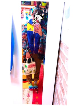 「CHUMS（チャムス）のアイテム（ジャケット/アウター）」を使った、ゆったんさん（レディース・154cm）の冬コーディネート