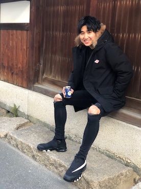 「ビッグスウォッシュ」｜𝐊さん（メンズ・180cm）の冬コーディネート