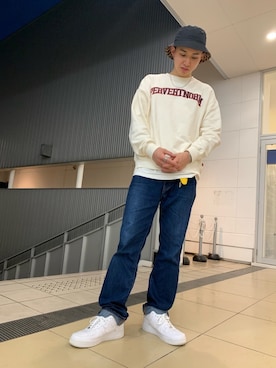 「WILD THINGS（ワイルドシングス）のアイテム（帽子）」を使った、𝐊さん（メンズ・180cm）の春コーディネート