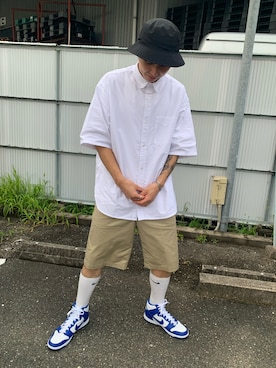 「WILD THINGS（ワイルドシングス）のアイテム（帽子）」を使った、𝐊さん（メンズ・180cm）の夏コーディネート