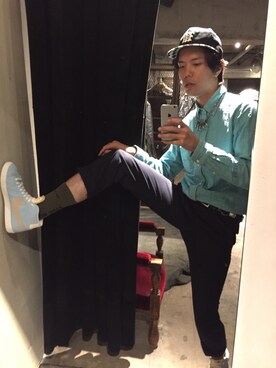 「TOPMAN（トップマン）のアイテム（スラックス）」を使った、YOUさん（メンズ・185cm）の秋コーディネート