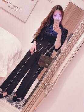 「足長効果」｜「アイテム（アクセサリー）」を使った、りぼんさん（レディース・164cm）の春コーディネート
