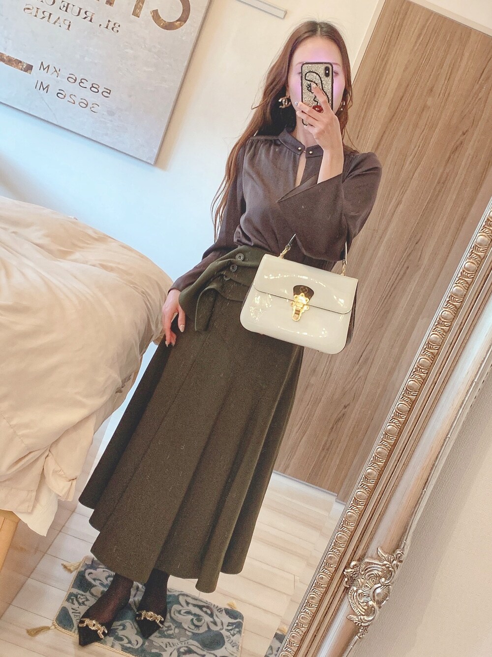 LILY BROWN（リリーブラウン）の「ベルト付きフレアスカート