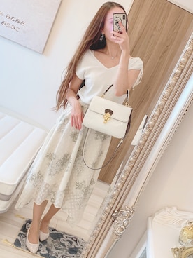 「GRACE CONTINENTAL（グレースコンチネンタル）のアイテム（ワンピース）」を使った、りぼんさん（レディース・164cm）の夏コーディネート