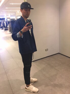 「kimono」｜「アイテム（帽子）」を使った、Kenjiさん（メンズ・176cm）の春コーディネート