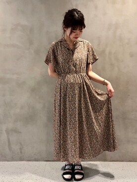 花柄開襟ワンピース を使った人気ファッションコーディネート Wear