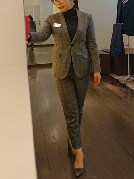 スーツジャケットを使った メガネ女子 の人気ファッションコーディネート Wear
