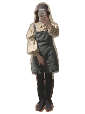 「H&M（エイチ・アンド・エム）のアイテム（ジャンパースカート）」を使った、manzanas🍎さん（レディース・167cm）の秋コーディネート
