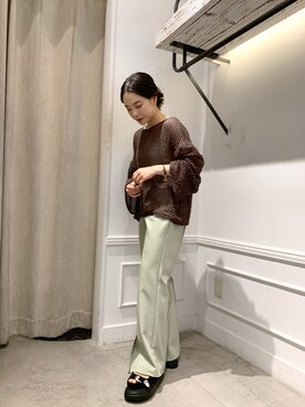 「スリット」｜「アイテム（その他シューズ）」を使った、𝐑𝐈𝐂𝐎さん（レディース・148cm）の春コーディネート