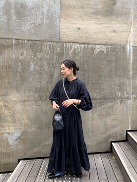 「フリンジデニム」｜「アイテム（ワンピース/ドレス）」を使った、𝐑𝐈𝐂𝐎さん（レディース・148cm）の春コーディネート
