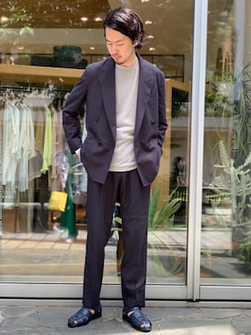 「Easy Set Up」｜「アイテム（ジャケット/アウター）」を使った、morimoto11289さん（メンズ・177cm）の夏コーディネート