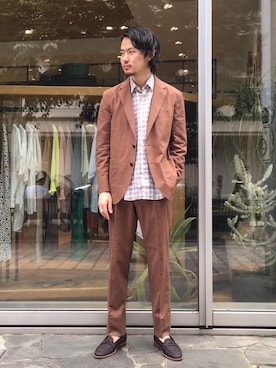 「Easy Set Up」｜「アイテム（ジャケット/アウター）」を使った、morimoto11289さん（メンズ・177cm）の夏コーディネート