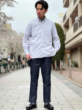 「green label relaxing（グリーンレーベルリラクシング）のアイテム（財布/小物）」を使った、morimoto11289さん（メンズ・177cm）の春コーディネート