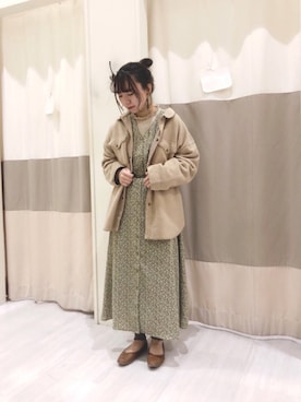 「Samansa Mos2 blue（サマンサモスモスブルー）のアイテム（その他アウター）」を使った、ｎａさん（レディース・157cm）の冬コーディネート
