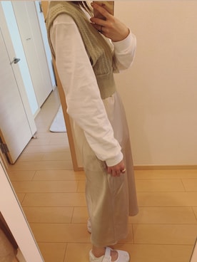 「サテンキャミワンピ」｜yopiさん（レディース・165cm）の夏コーディネート