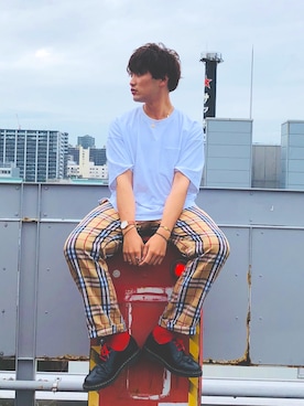 「Dr. Martens（ドクターマーチン）のDr.Martens (ドクターマーチン)/1461 3EYE GIBSON SHOES（その他シューズ）」を使った、kaakun.さん（メンズ・175cm）の春コーディネート