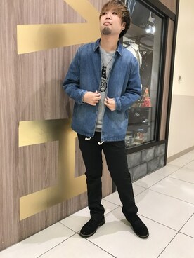 「HVC（エイチブイシー）のアイテム（スウェット）」を使った、HVCあべの店さん（メンズ・173cm）の秋コーディネート