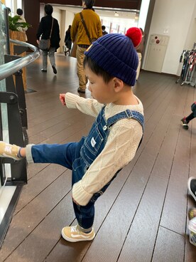 「EDWIN（エドウィン）のアイテム（オールインワン・サロペット）」を使った、KEITOさん（キッズ・100cm）の夏コーディネート