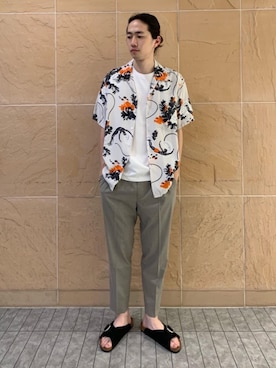 「アイテム（サンダル）」を使った、takeさん（メンズ・182cm）の夏コーディネート