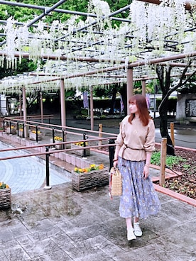 「DHOLIC（ディーホリック）のアイテム（パーカー）」を使った、nanaさん（レディース・170cm）の春コーディネート