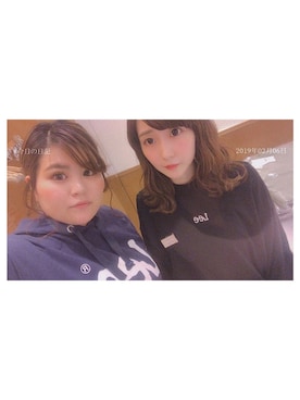 「Lee（リー）のアイテム（パーカー）」を使った、ささみさん（レディース・155cm）の冬コーディネート