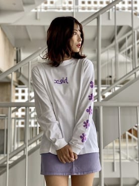 X-girl STAFFさん(レディース・156cm)の春コーディネート