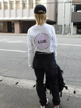 X-girl STAFFさん（レディース・165cm）の春コーディネート